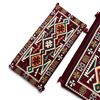Image 3 : Burgundy Arabic Majlis Sofa Set - Traditional Geometric Kilim Pattern (28" x 72" x 5" thick seat wit