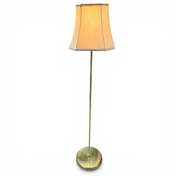 Brass Floor Lamp with Beige Shade (53" tall)
