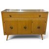 Image 1 : Mid‑Century Sideboard Carved Trim, Brass Pulls, 47.75×17.75×35"