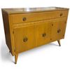 Image 2 : Mid‑Century Sideboard Carved Trim, Brass Pulls, 47.75×17.75×35"