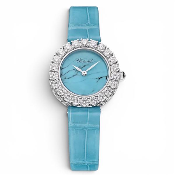 Late Addition: BRAND NEW Ethical White Gold L’Heure du Diamant, 26mm Turquoise Dial, 2.35ct