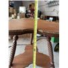 Image 10 : Wooden Two-Tier Table with Glass Ball Feet