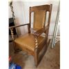 Image 1 : Oak and Vinyl Upholstered Rocking Chair