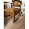 Image 3 : Oak and Vinyl Upholstered Rocking Chair