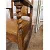 Image 4 : Oak and Vinyl Upholstered Rocking Chair