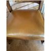 Image 5 : Oak and Vinyl Upholstered Rocking Chair