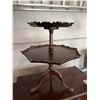 Image 1 : Two-Tiered Wooden Carved Dessert Stand