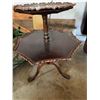 Image 3 : Two-Tier Ornate Wood Accent Table