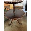 Image 4 : Two-Tier Ornate Wood Accent Table