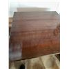 Image 2 : Mahogany Drop-Leaf Pedestal Table with Brass