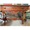 Image 4 : Ornate Wood Side Table with Drawer