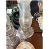 Image 5 : Two Glass Oil Lamps with Chimneys
