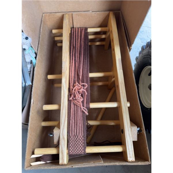 Wooden Tabletop Inkle Loom With Yarn