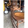 Image 5 : Oak Rocking Chair with Tooled Leather Seat