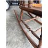 Image 7 : Oak Rocking Chair with Tooled Leather Seat