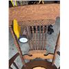 Image 8 : Oak Rocking Chair with Tooled Leather Seat