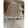 Image 1 : Needlepoint Upholstered Wooden Footstool