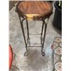 Image 1 : Metal and Wood Plant Stand, 28 Inch Height
