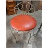 Image 2 : Metal Vanity Chair With Red Vinyl Seat