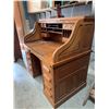 Image 14 : Oak Roll Top Desk with Multiple Drawers