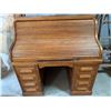 Image 9 : Oak Roll Top Desk with Multiple Drawers