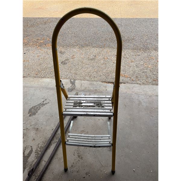 Two-Step Metal Ladder with Safety Rail
