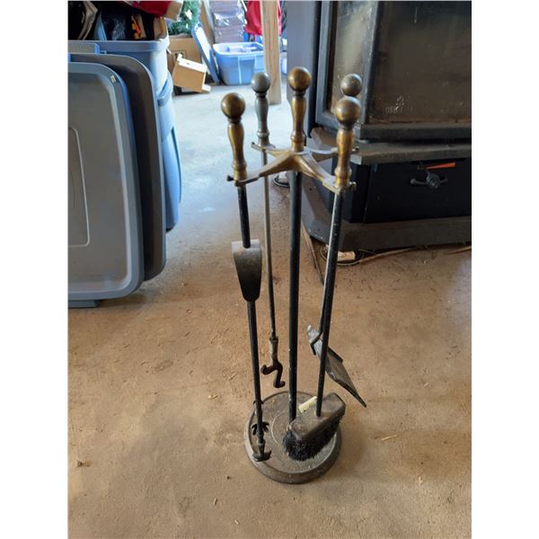 Brass and Iron Fireplace Tool Set