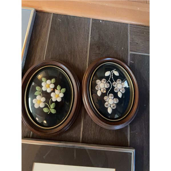 Framed Oval Floral Artworks