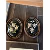 Image 1 : Framed Oval Floral Artworks