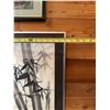 Image 1 : Framed Asian Ink Painting Bamboo Birds