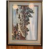 Image 1 : Watercolor River Market Scene in Frame
