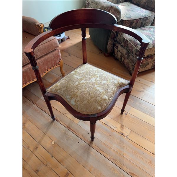 Wooden Armchair with Upholstered Seat