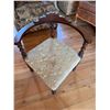 Image 1 : Wooden Chair with Curved Back and Upholstered