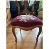 Image 3 : Carved Wood Side Chair with Floral Needlework