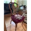 Image 4 : Carved Wood Side Chair with Floral Needlework