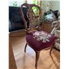 Image 5 : Carved Wood Side Chair with Floral Needlework