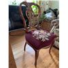 Image 6 : Carved Wood Side Chair with Floral Needlework