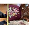 Image 7 : Carved Wood Side Chair with Floral Needlework