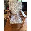 Image 1 : Oak Armchair With Floral Upholstery