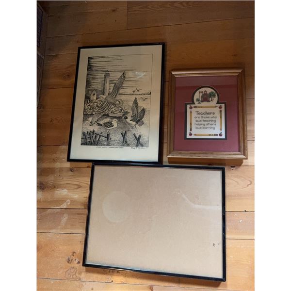 Framed Art Lot, Three Pieces Assorted