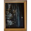 Image 2 : Acrylic Painting of Wolves and Canoe Scene