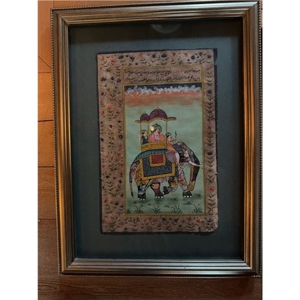 Three Framed Artworks: Elephant and Sc