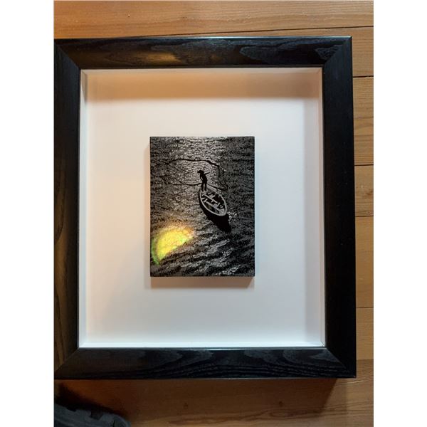 Framed Artworks: Boat Photo and Floral Waterc