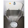 Image 4 : VINTAGE METAL LAUNDRY BASKET WITH MATCHING WASTE BASKETS