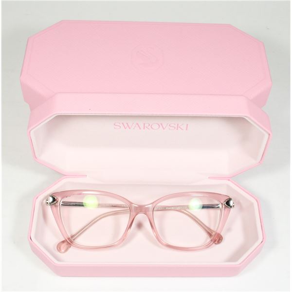 BEAUTIFUL SWAROVSKI GLASSES IN PINK CASE + BOX