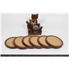 Image 2 : MCM WOOD + CORK OWL COASTERS