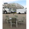 Image 1 : GREEN + TAN PATIO SET WITH UMBRELLA + STAND