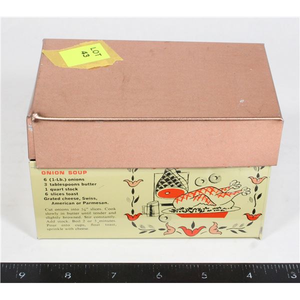 J. CHEIN + CO. USA TIN LITHO RECIPE BOX