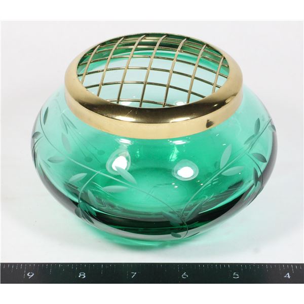 EMERALD GREEN MCM FLOWER FROG