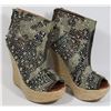 Image 1 : SIZE 6.5 STUDDED / BLINGED WEDGE BOOTS